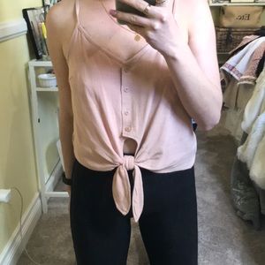 NWOT Topshop tie-front tank